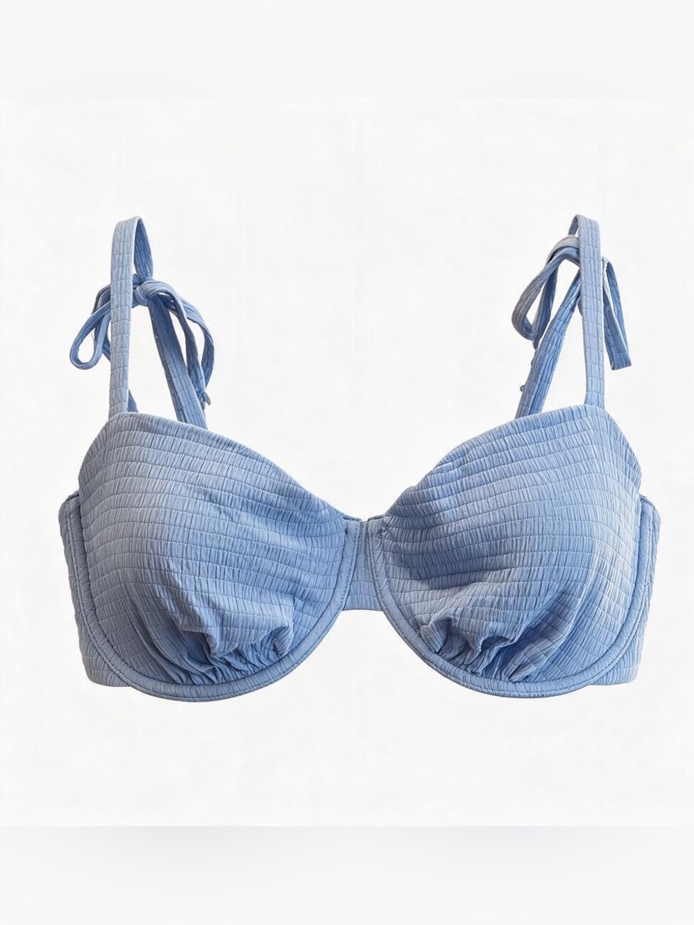 Abercrombie & Fitch Light Blue Ruched Underwire Bikini Top
